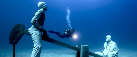 ‘Deregulated’ work by Jason deCaires Taylor in the Atlantic Museum, Lanzarote ‘Deregulated’ work by Jason deCaires Taylor in the Atlantic Museum, Lanzarote